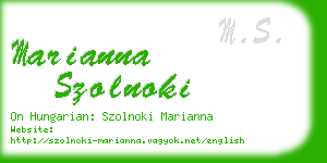 marianna szolnoki business card